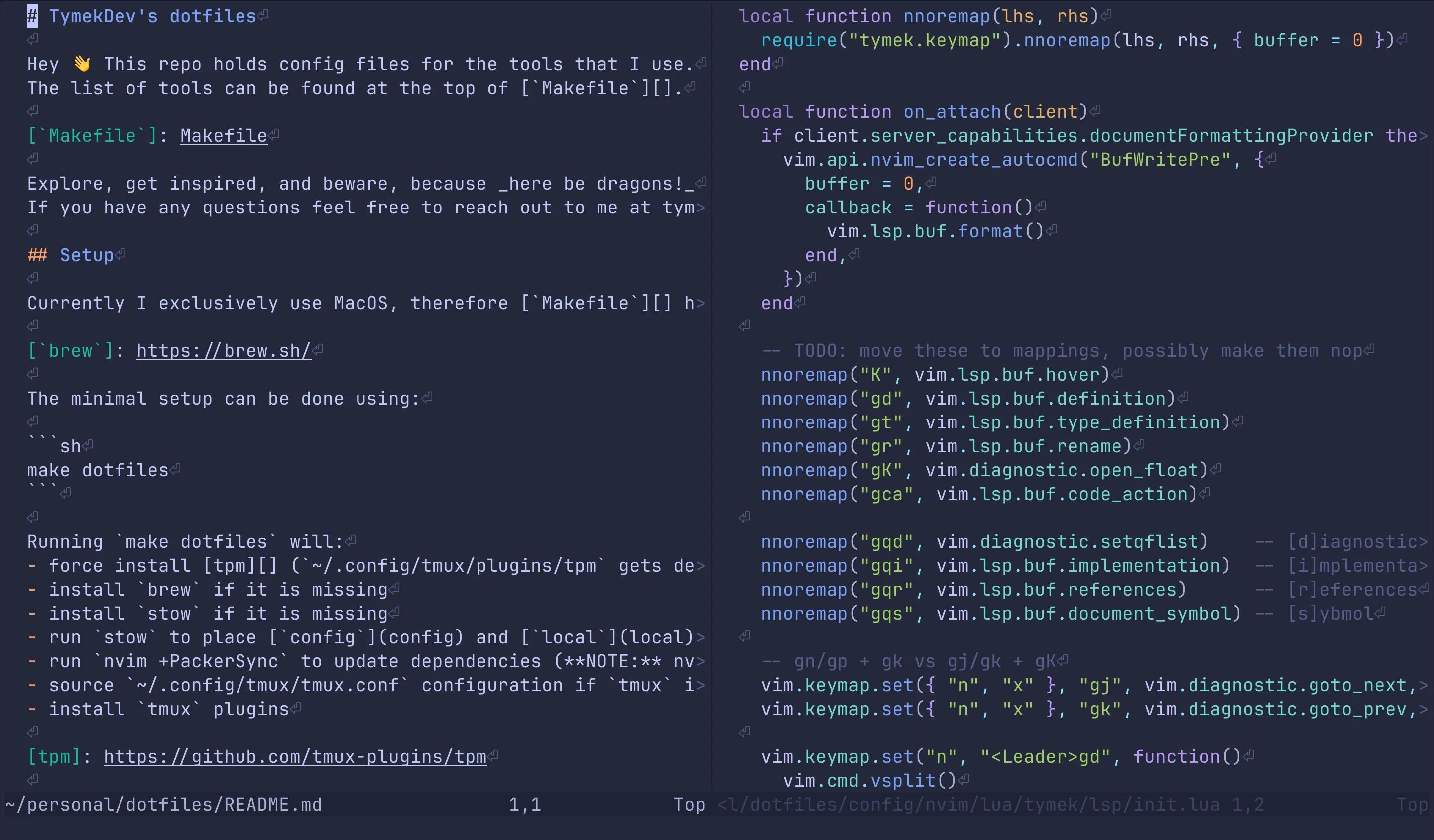 Neovim with TokyoNight colorscheme and treesitter enabled